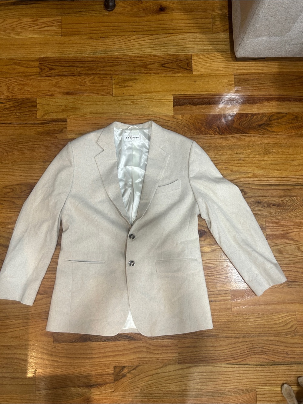 Sartoro Astor Sand linen blend Light Cream Two-Button Blazer